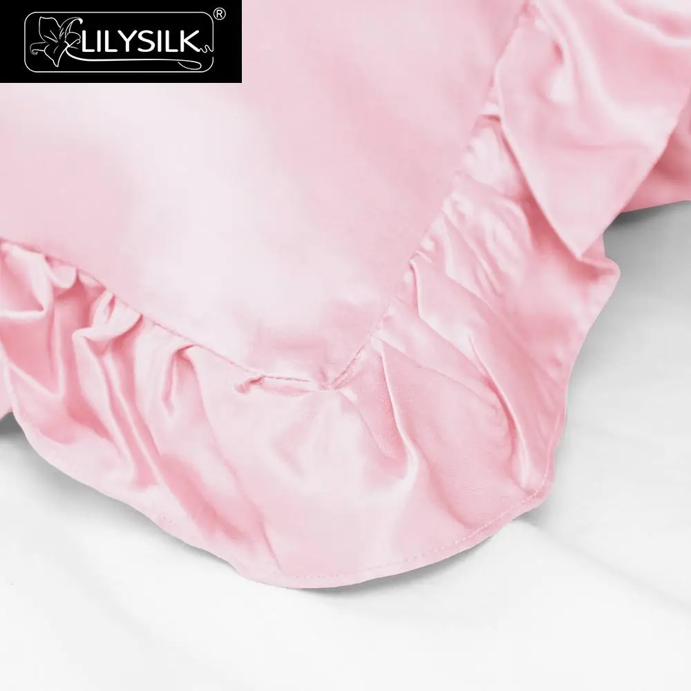 LilySilk наволочка шелк чистый натуральный 100 с оборкой отделка 19 momme для волос тутового шелкопряда распродажа