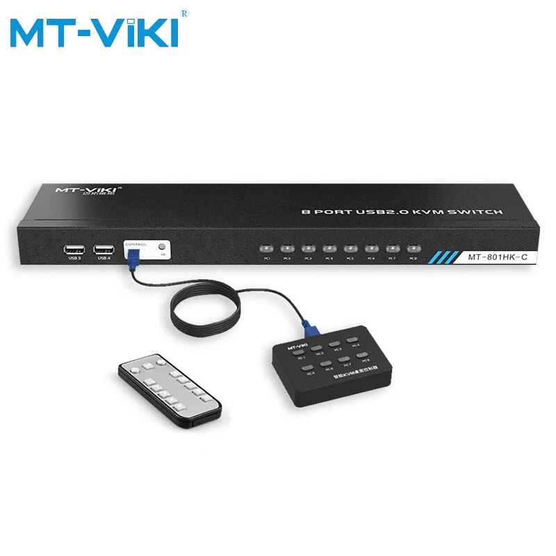 

MT-VIKI 8 in 1 out KVM switch HDMI HD 4K multi-computer USB keyboard mouse display sharing device with remote wiringMT-801HK-C