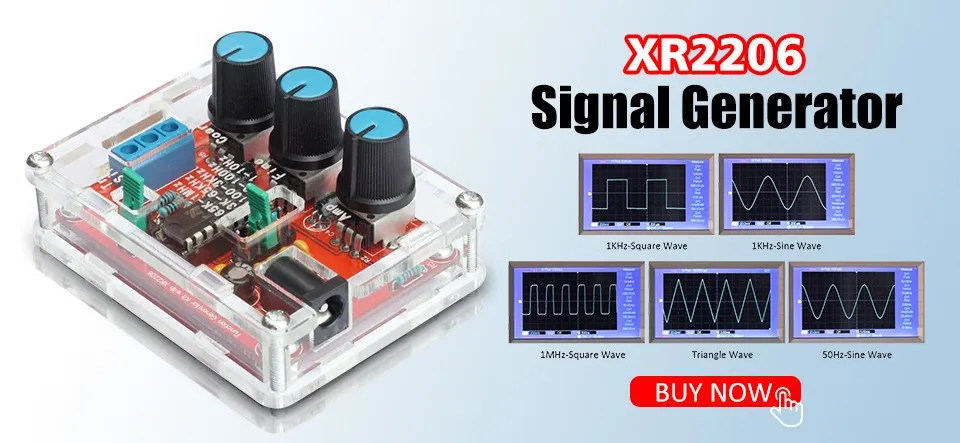 XR2206 1HZ-1MHZ Function Signal Generator DIY Kit Sine Triangle Square Output 
