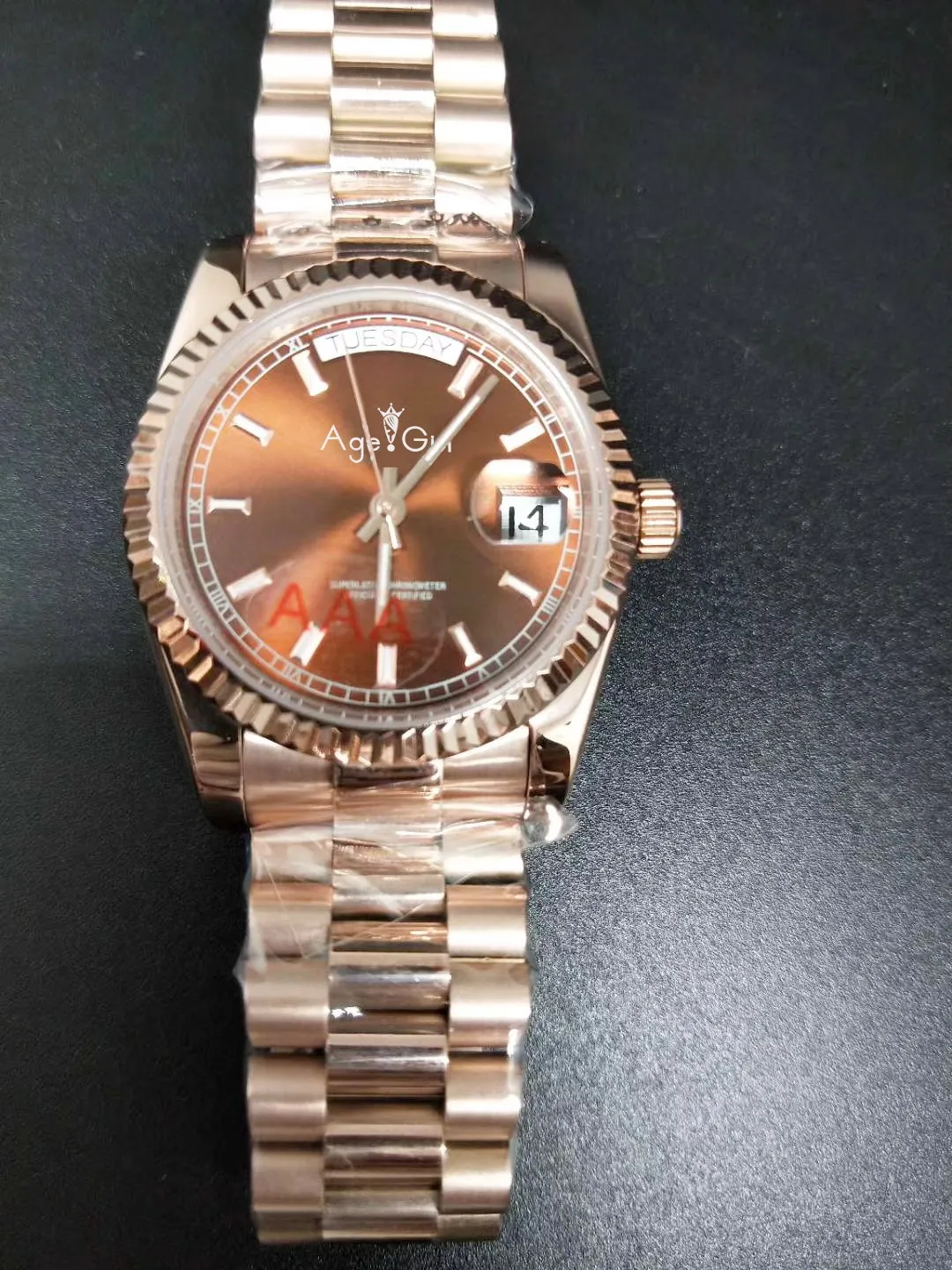 

Luxury Brand New Men Daydate Rose Gold Coffee Black Blue Grey Automatic Mechanical Stainless Steel Sapphire Watch 36mm AAA+