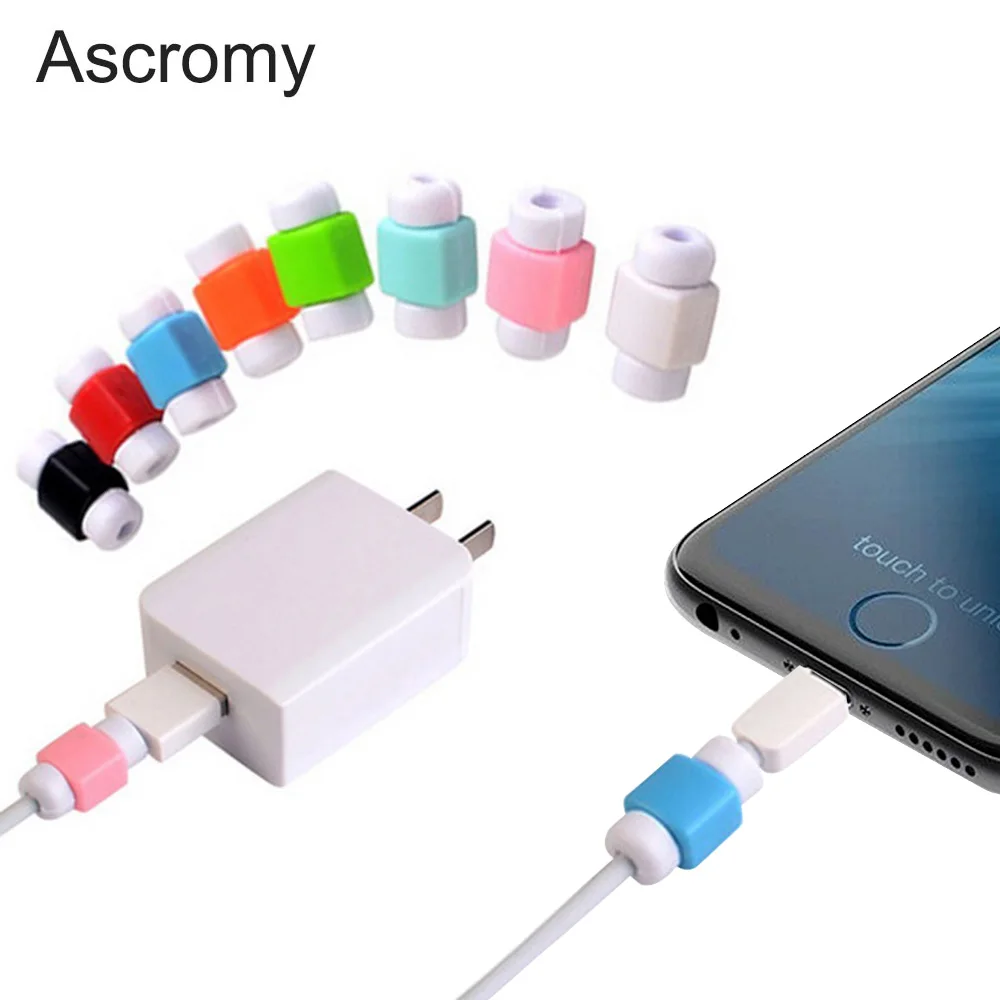 Ascromy 10 шт зарядное устройство кабель Saver протектор для Apple iPhone X 7 8 6 6S 5 5S Macbook