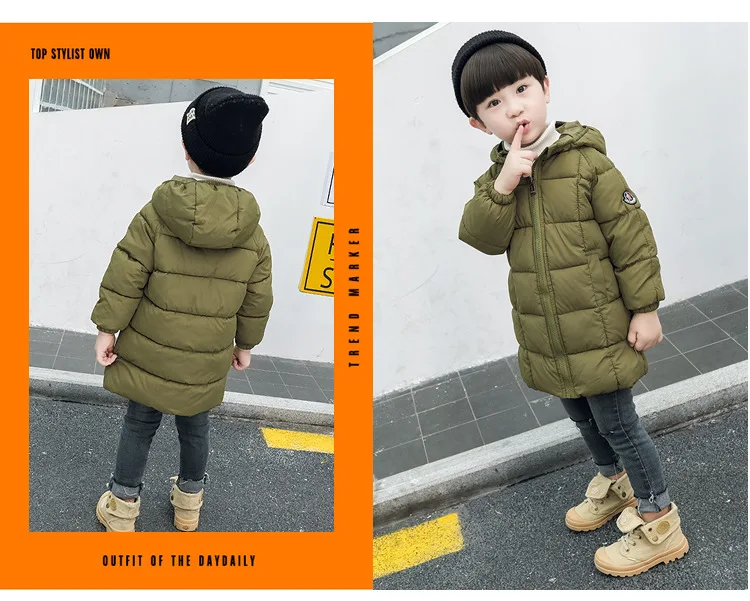 Kids Hooded Coat children's Winter jackets Warm cotton-padded jacket For Girls boys clothes enfant Outerwear Thicken Overcoat