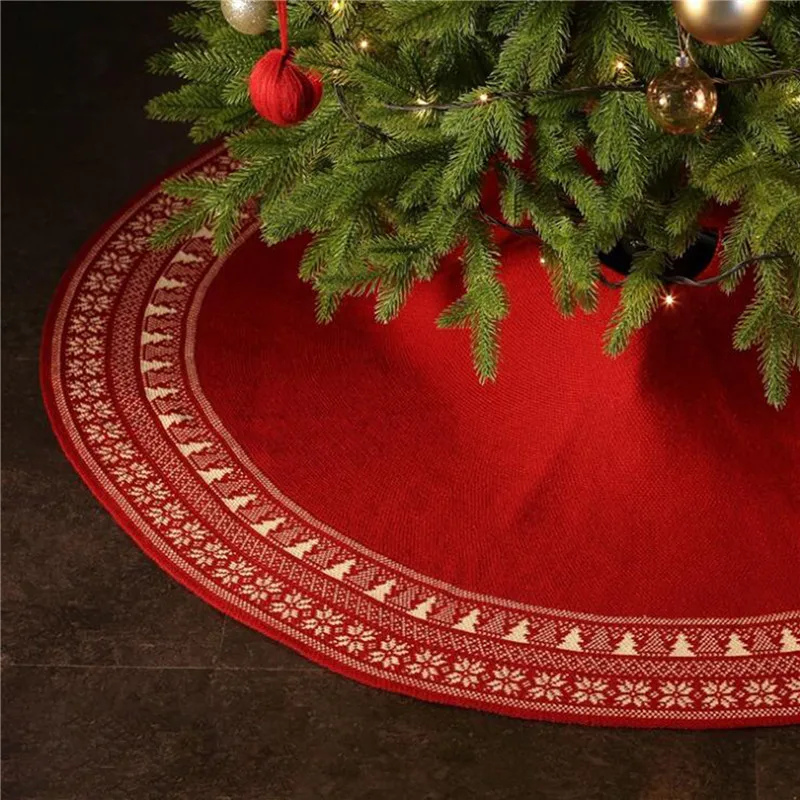 New Christmas Tree Skirts Floor Mats Exquisite Knitted Woolen Shawl Retro Tree Skirt New Year Xmas Party Home Decoration Carpet