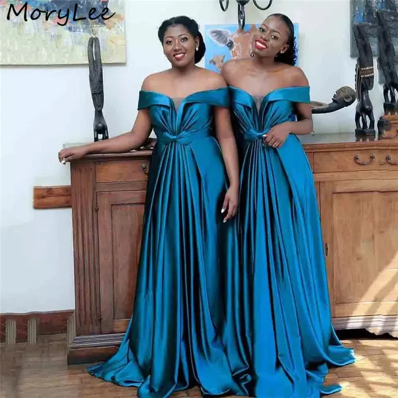 Bridesmaid Dresses 2021 Off The Shoulder Sleeveless A-Line High Qulaity Satin Bridesmaid Dresses Wedding Party Bridemaid Gowns