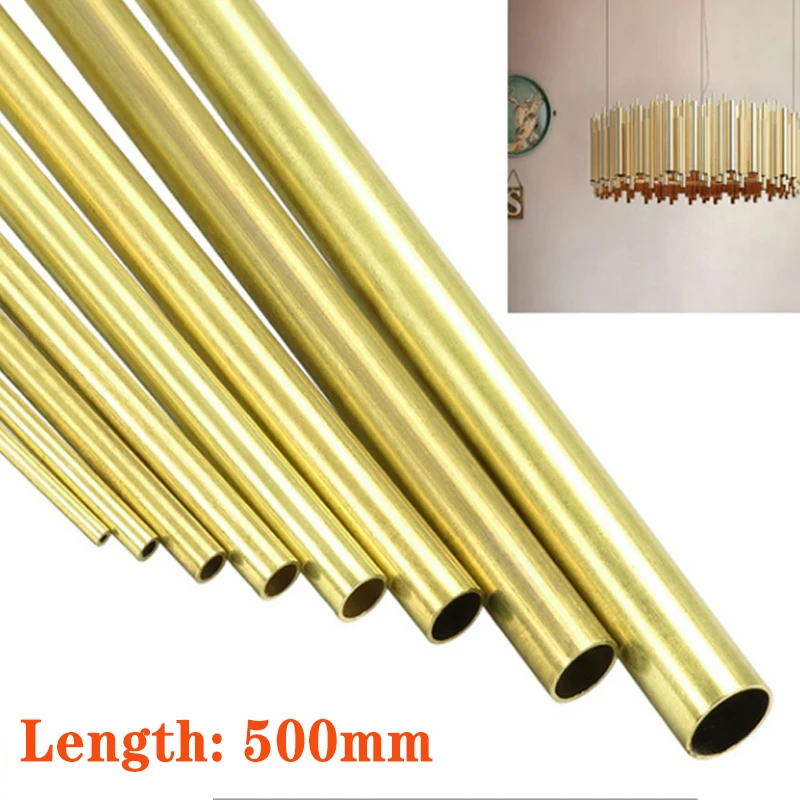 10-Piece Assorted Brass Tube Set - Various Diameters and Lengths with 0.5-2 mm Wall Thickness