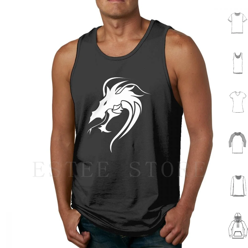 Legendary Animals Dragon Head Tank Tops Vest Angry Silhouette Fantasy |