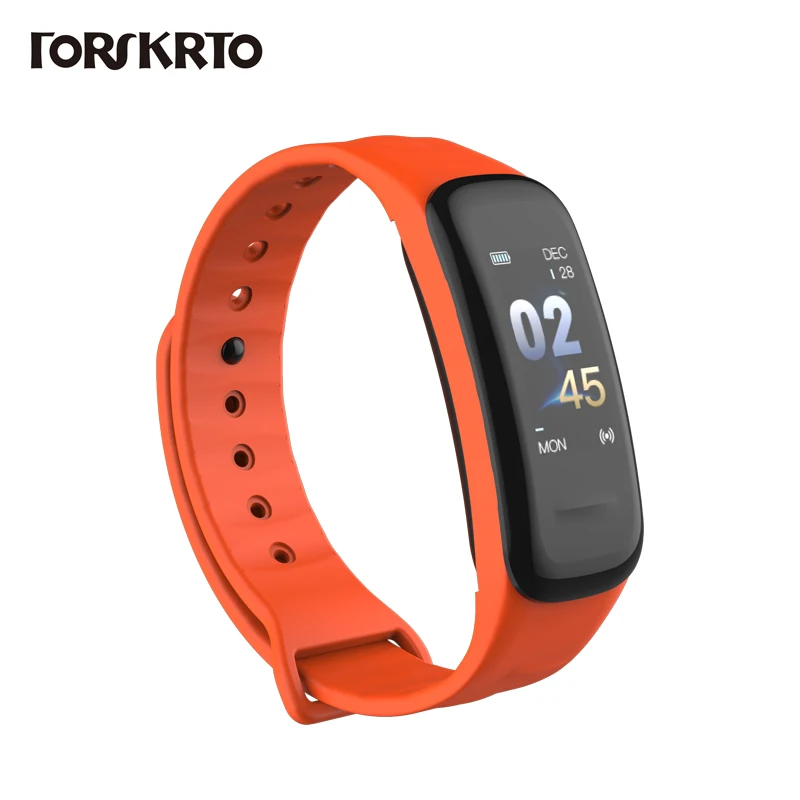 Оранжевый Смарт-браслет Forskrto C1Plus цветной экран фитнес-трекер кровяного давления монитор сердечного ритма Смарт фитнес-браслет для Android IOS - Цвет: Оранжевый