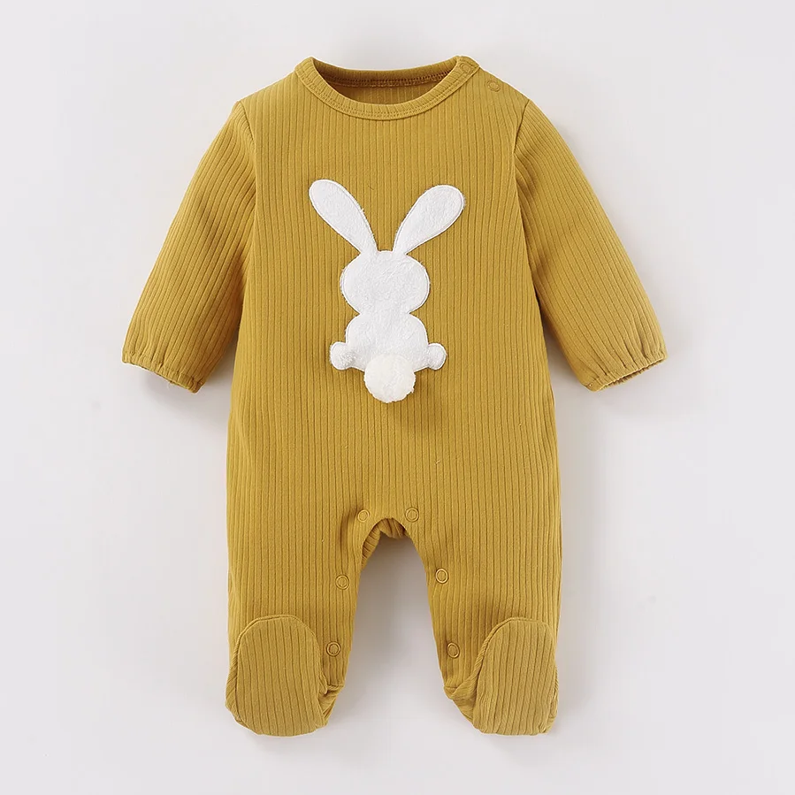 Newborn Baby Footed Romper Boy Girl Spring Autumn Long Sleeve Cotton Jumpsuit Overall Toddler Onesies Outfit Cut Kid Clothig