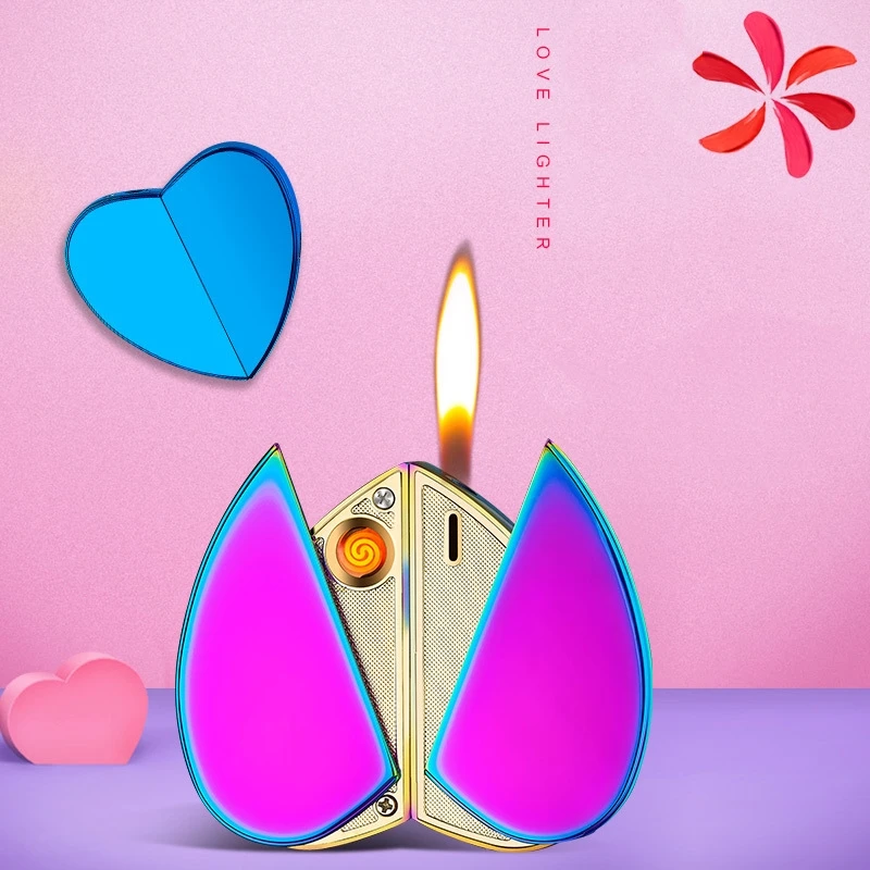 2020 Creative Personality Heart-shaped Butane Flame Lighter Rotating Dual Gas & USB Electric Love Lighter Christams Lighter Gift
2020 Creative Personality Heart-shaped Butane Flame Lighter Rotating Dual Gas & USB Electric Love Lighter Christams Lighter Gift