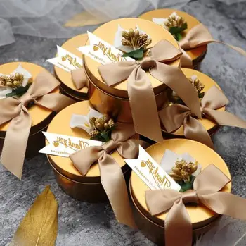 

Wedding Candy Box Golden Circle Iron Box Tinplate Bowl European Style Sugar Bowl Personalized Candy Box Wholesale