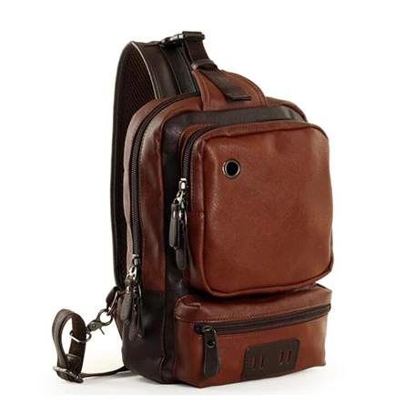 

Brand Men's Shoulder Bag Vintage Men Crossbody Bag Men Chest Bags Casual Fashion PU Leather Men Messenger Bag