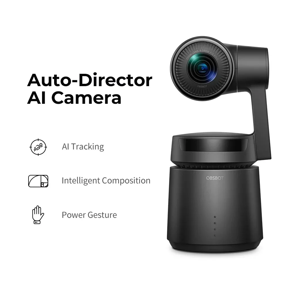 OBSBOT авто-директор Vlog AI Камера 4 K/60fps видео 12 Мп фото 3-осевому гидростабилизатору со встроенным модулем Камера AI слежения съемка 360