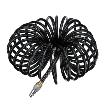 

1/4 NPT Air Compressor Hose Line 200 PSI Recoil Pneumatic Coupler Easy Install