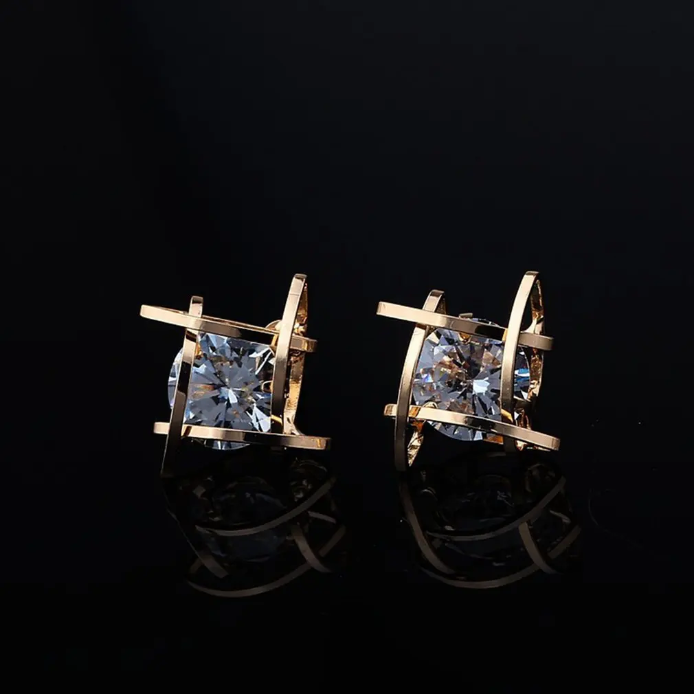 Hot Sale waresale Fashion Women girls Tic Tac Toe Earrings 0819- Gold Elegant Gorgeous Female Earrings Jewelry