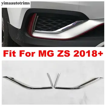 

Front Bumper Fog Lights Lamps Eyelid Eyebrow Stripes Cover Trim Fit For MG ZS 2018 - 2020 ABS Chrome Exterior Refit Kit