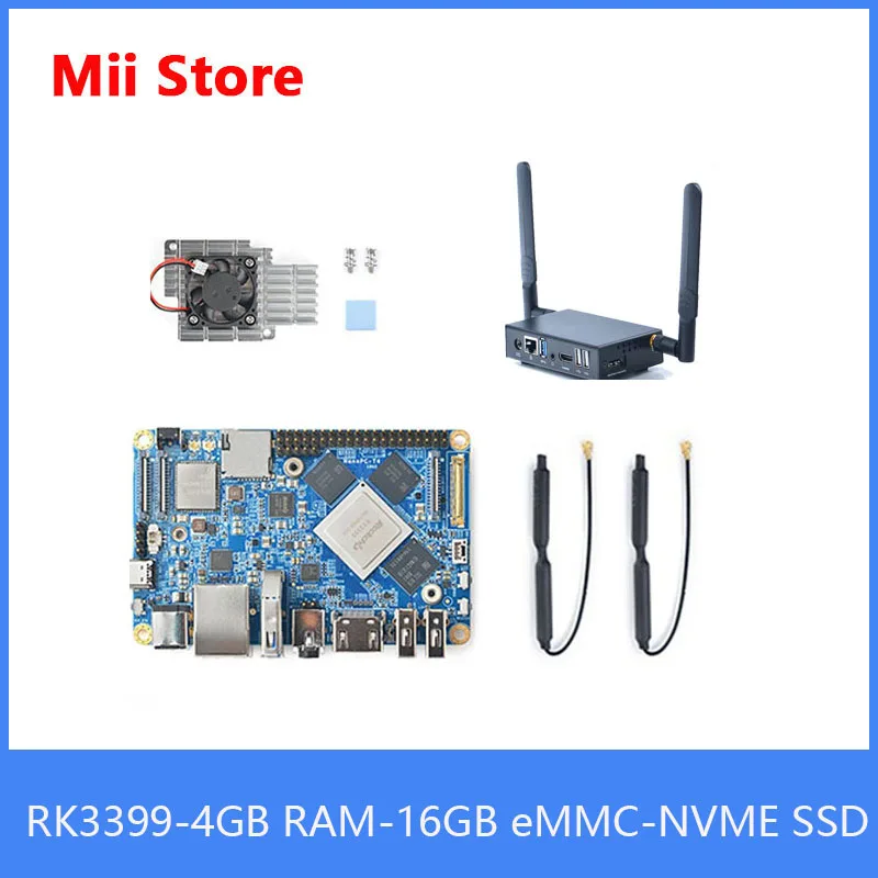 Макетная плата NanoPC T4 RK3399 с открытым исходным кодом DDR3 4 Гб Гбит/с Поддержка Ethernet