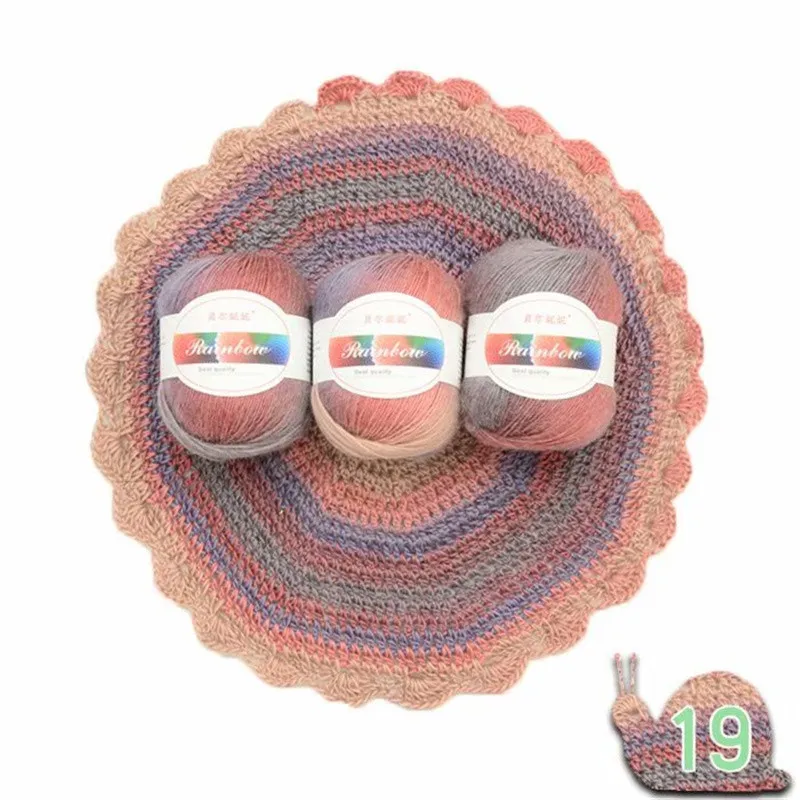19 6pcs 6 шт. африканская кружевная ткань пряжа diy ленты для рукоделия необычная шерстяная пряжа ручное вязание 50 г/шт - Цвет: 19 6pcs