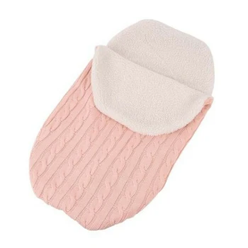 

Newborn Baby Winter Warm Sleeping Bags Infant Button Knit Swaddle Wrap Swaddling Stroller Wrap Toddler Blanket Sleeping Bags