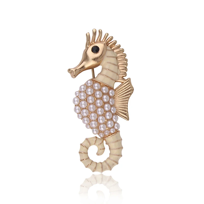 Женская эмалированная брошь Seahorse яркая морская Брошь булавка в виде животного