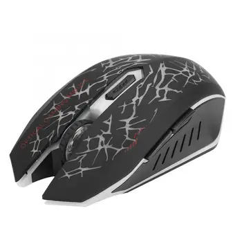 

4.2V Chargeable Mute Wireless Gaming Mouse with Colorful LED Black for Notebook New