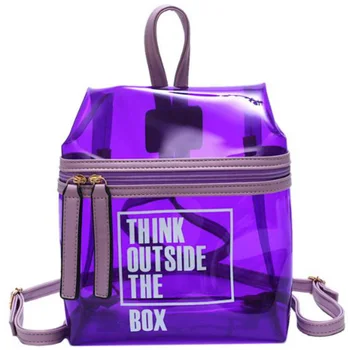 

Korean Version Of the Wild Shoulder Bag Fashion Casual Shoulder Bag Transparent Jelly Bag Student Backpack Purple