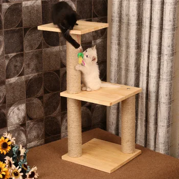 

Cat scratch plate pad of claw grinder solid wood cats climbing frame sisal cat nest jumping platform cat toy tunnel pet supplies