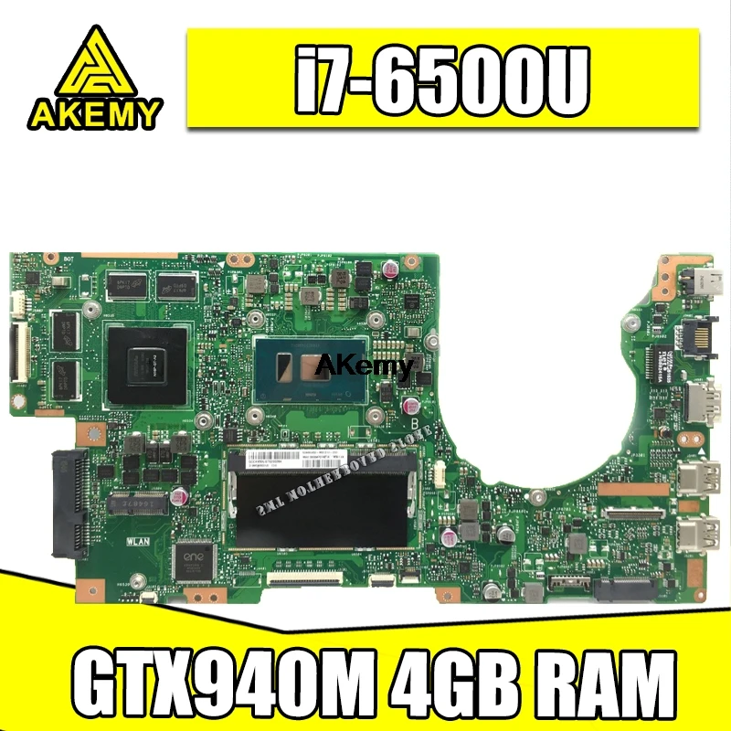 K501UX материнская плата для ноутбука For Asus K501UB K501U DDR3 4 Гб RAM i7 6500U GTX940M|Материнские