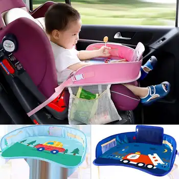 

Car Table Kids Waterproof Table Car Seat Tray Storage Kids Toys Baby Fence Children Dining Drink Table In-car Accessories