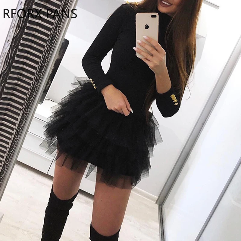 

Solid Organza Spliced Mini Dress Blazer Dress Women Dress
