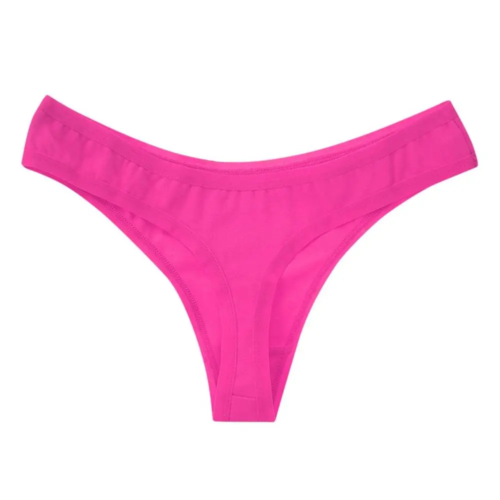 Hot Pink Женское сексуальное нижнее белье стринги модные сексуальные кружевные трусики женские стринги трусы с заниженной талией Нижнее белье однотонные lenceria A40 - Цвет: Hot Pink
