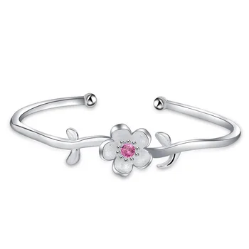 

Charm Bangle Creative 2-Color Peach Blossom Bracelet High Quality Women Jewelry Bracelets Cuff Adjustable Bangles For Party Gift