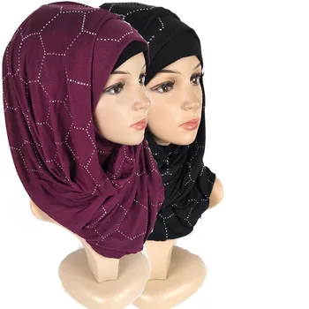 

B6 10pcs High Quality Jersey Shawls Headbands Popular Hijab Summer Muslim Scarfs 180*80cm