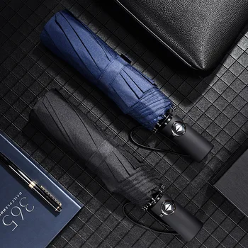 

Men and Women Business Extra-large Reinforced Three-fold Umbrella Double Folding Umbrella Factory Ten Bone Fully Automatic All-W