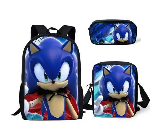 Мода 3 шт./компл. рюкзак Sonic зубная щётка 4 с рисунком ежа школьные рюкзаки для студентов с рисованным аниме дизайнер подростковое платье книга-в комплекте с набором подходящих сумок - Цвет: photo color