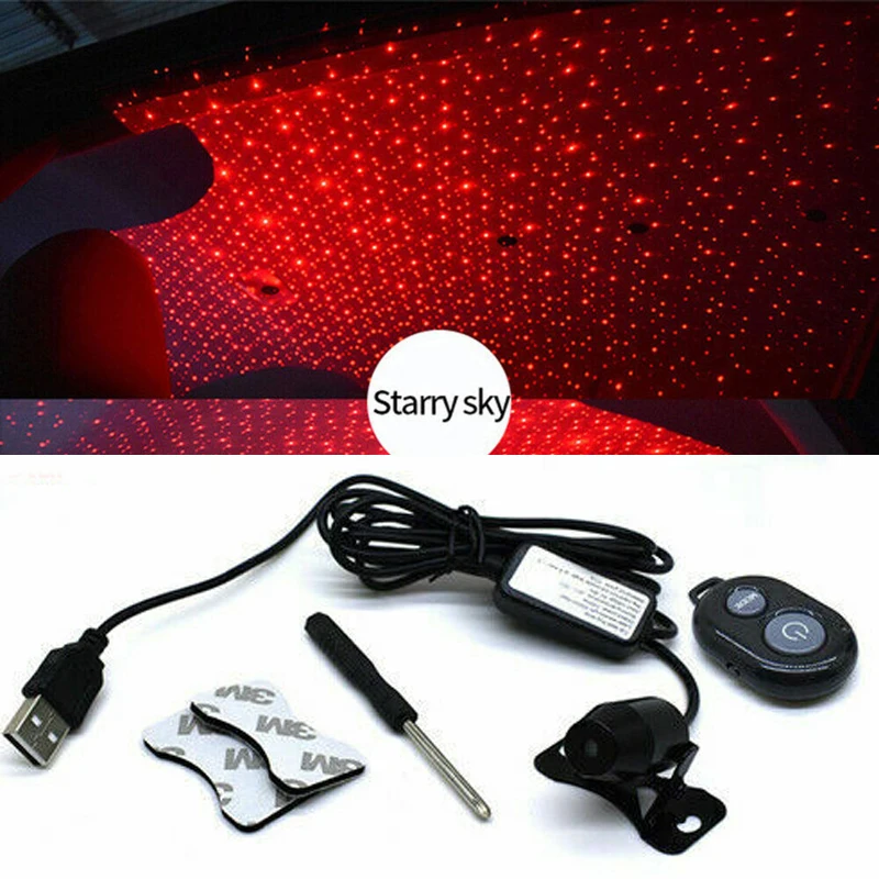 

Red Starry Sky Type Light LED USB Car Atmosphere Ambient Star Light DJ RGB Christmas Lamp Interior Ceiling Rock Decorative Light
