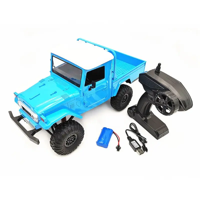 MN модель MN-45 RTR 1/12 2,4G 4WD несколько цветов Rc автомобиль и светодиодный светильник гусеничный альпинистский внедорожник Грузовик для мальчиков Дети 72XC - Цвет: Синий