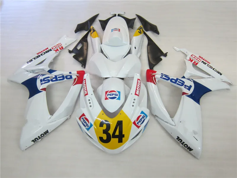 Набор обтекателей для GSXR600 750 K6 06 07 GSXR 600 GSXR750 2006 2007 Белый ABS + подарки SB99|Накладки и