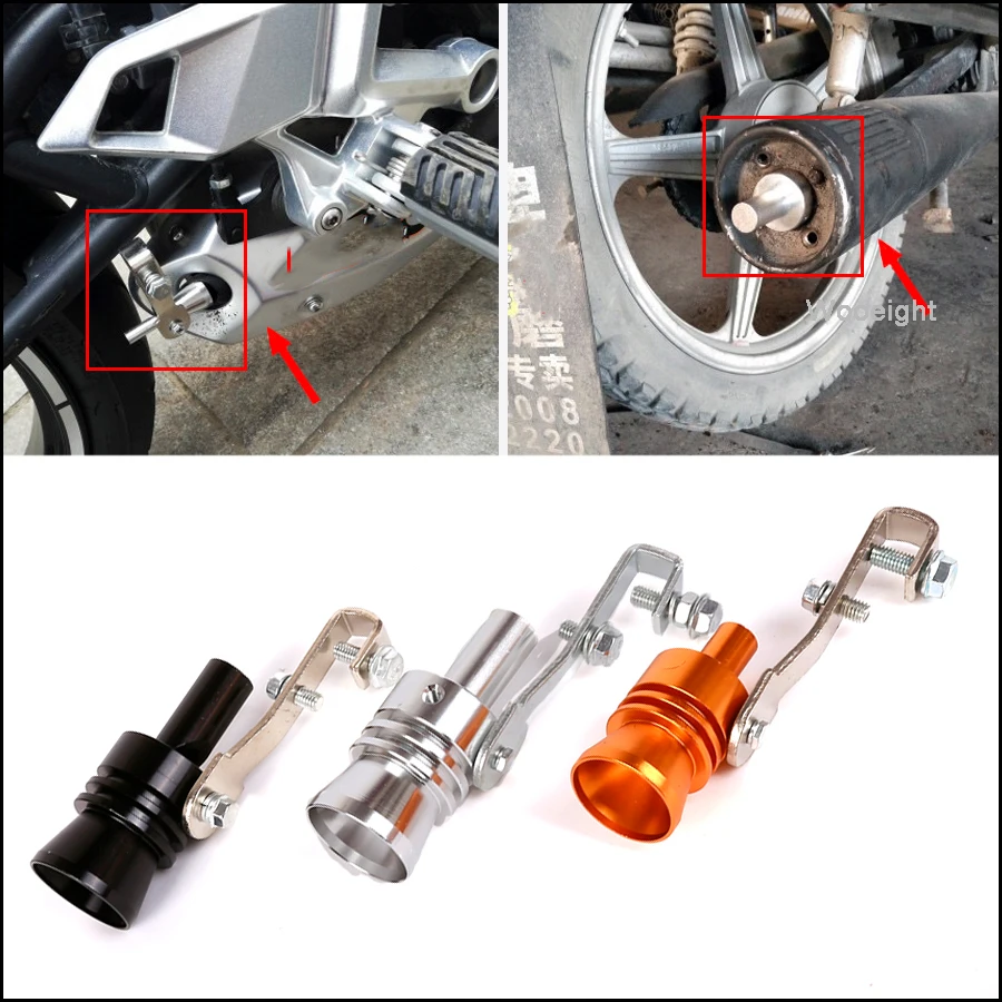 Wooeight L Size Aluminum Car Accessories Motorcycle Styling Turbo Sound Whistle Simulator Sound Universal Pipe Exhaust Muffler  (6)