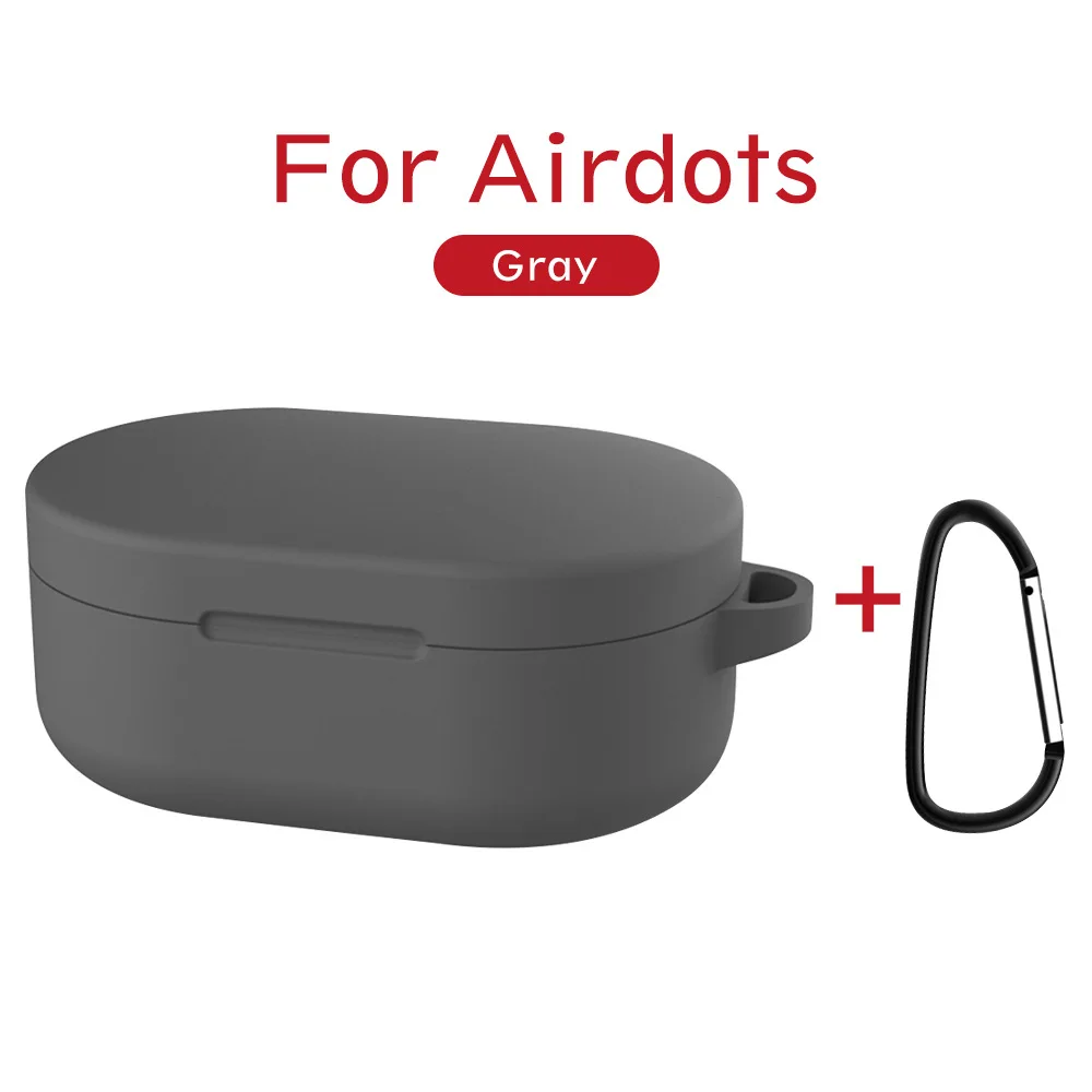 Для Redmi Airdots TWS bluetooth-гарнитура милый Силиконовый Футляр для наушников для Xiaomi Airdots зарядный чехол Корпус Крышка гарнитура чехол - Цвет: Серый