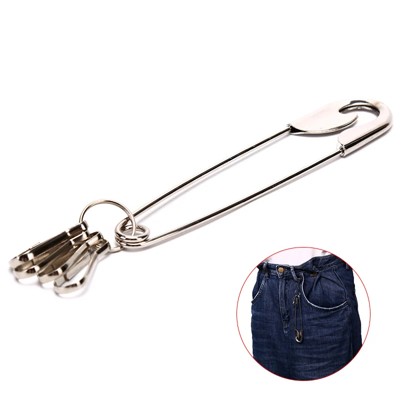 QrhYK Punk Metal Wallet Belt Chain Rock Trousers Hipster Pant Jean Keychain Pin Ring Clip Keyring Men