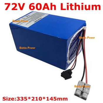 

Lithium Ion Battery Pack 72V 60Ah with BMS for 5000W Motorcycle Ebike Electric Scooter Energy Storage Golf Trolley+10A Charger