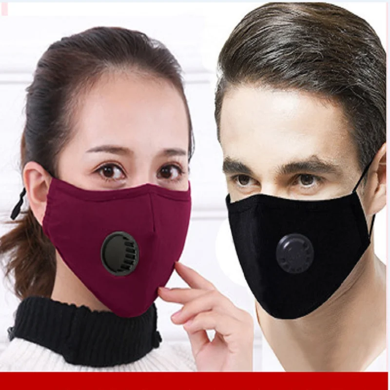 

Cotton PM2.5 Anti Haze Mask Breath valve anti-dust mouth mask Activated carbon filter respirator Mouth-muffle black mask face