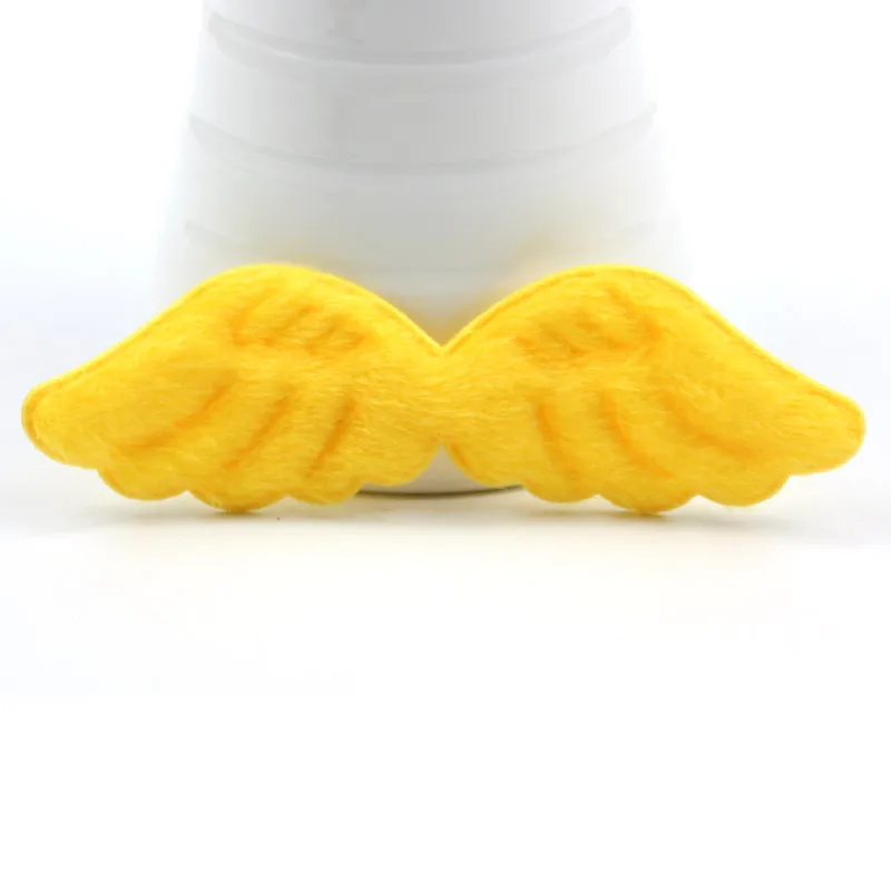 18 шт. 3*10 см пушистая форма Крыло ангела аппликации для одежды патчи швейные принадлежности для волос шляпа Декор Орнамент Аксессуары - Цвет: Yellow