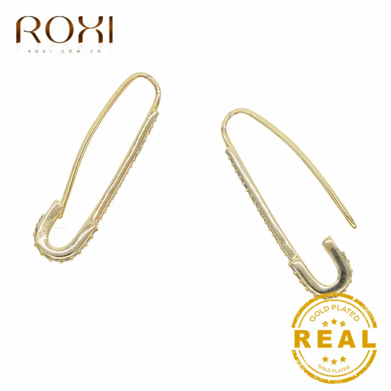 ROXI, европейские, панк, хип-хоп, безопасная Шпилька, серьги-гвоздики, модные ювелирные изделия для женщин, изысканные циркониевые серьги, корейские, oorbellen