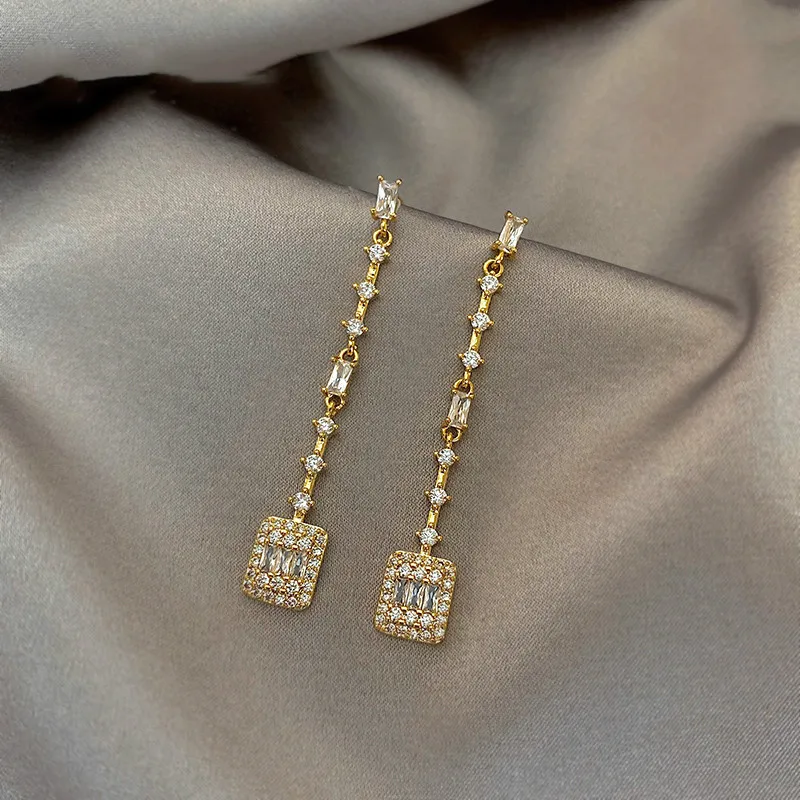 South Korea Long Pendants Earrings Simple Fashion All Around Earrings Elegant Lady Jewelry