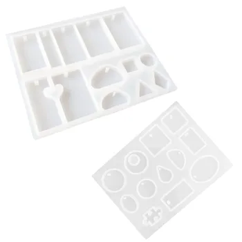 

2 Pack Resin Casting Molds, Silicone Resin Jewelry Molds Making with Hanging Hole for DIY Jewelry Craft Making