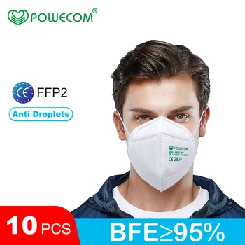 

Fast Delivery！10PCS FFP2 Masks Powecom Face Mask Protective Filter Masks Breathable Dustproof Mouthpiece Safety Mouth Caps 9501