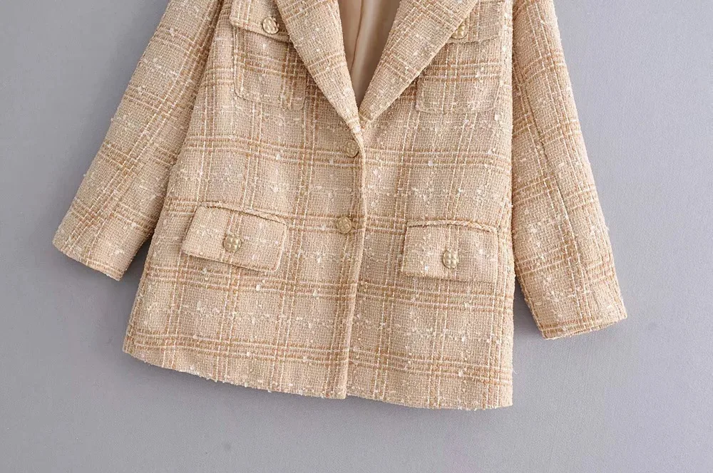 

2019 Autumn And Winter New Style WOMEN'S Dress Graceful Coat Europe And America-Style Single-Breasted Tweed Small Suit