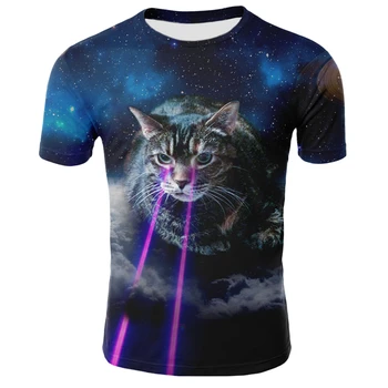 

3d Cat T shirt For Women Men Funny Tops Tee Short Sleeve Summer Owl Tshirts Cool Streetwear Galaxy Space 3D T Shirt Plus Size