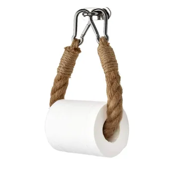 

top selling Hemp Rope Creative Roll Holder Puncher Toilet Toilet Paper Storage Toilet Paper Support Wholesale and Dropshipping